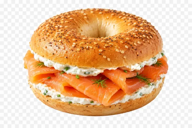 Bagel con Philadelphia y salmón