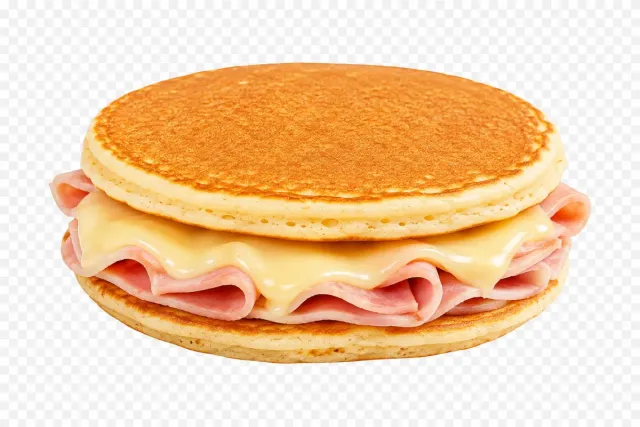 Pancake de jamón dulce y queso
