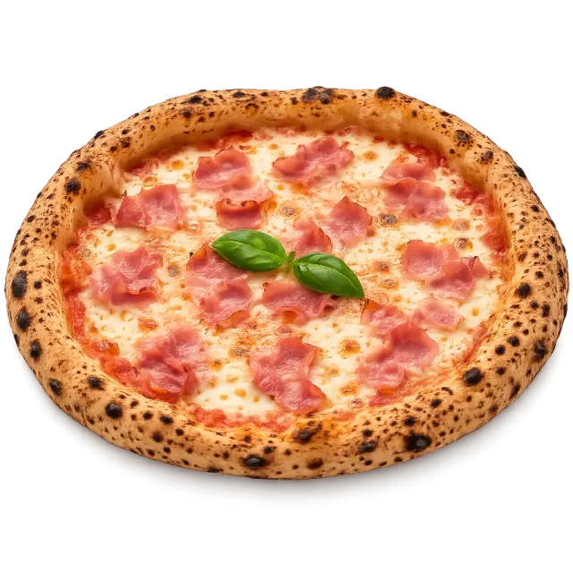 Pizza de jamón dulce y queso